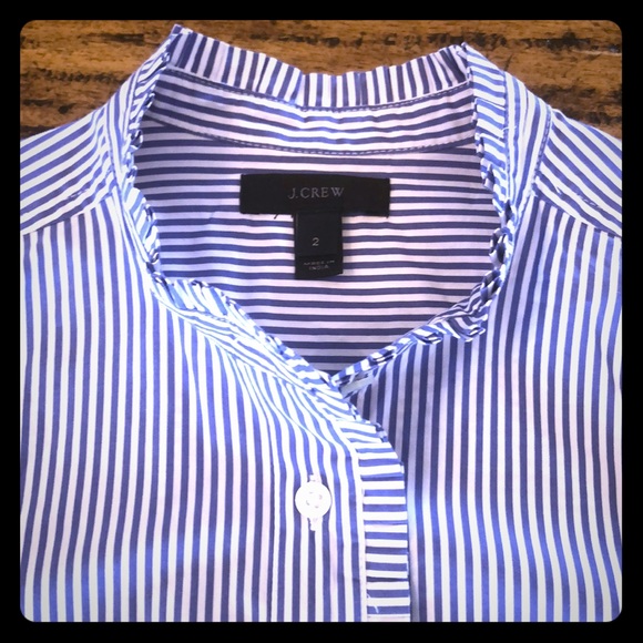 J. Crew Tops - J. Crew 2 XS Womens Button Down Shirt Stripe Mock